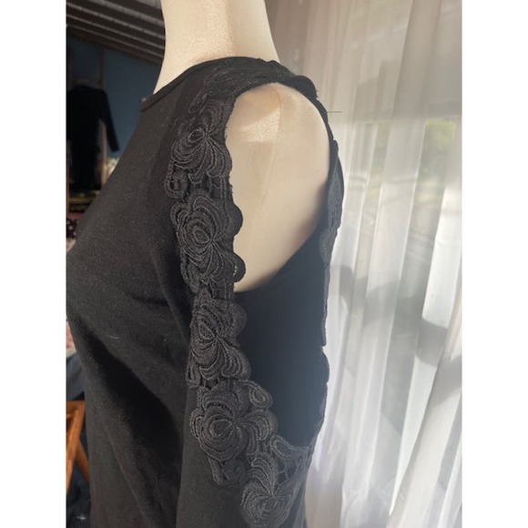 Loft Size X-Small Sweater Black with Cut Out Shoulders - Picture 2 of 5